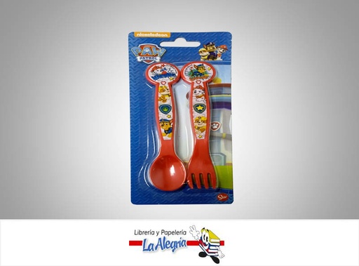 [8412497189168] CUBIERTO PLASTICO 2PZ PAW PATROL MARCA STOR   