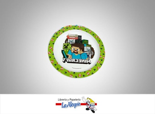 [8412497404476] PLATO PLASTICO LLANO MINECRAFT MARCA S/M   