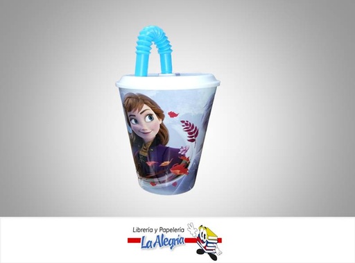 [8412497510306] VASO PLASTICO C/TAPA 430 ML FROZEN II MARCA S/M   