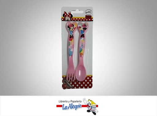 [8412497511167] CUBIERTO PLASTICO 2PZ MINNIE MOUSE MARCA STOR   