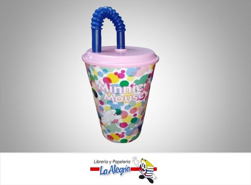 [8412497511303] VASO PLASTICO C/TAPA 430 ML MINNIE MOUSE MARCA S/M   