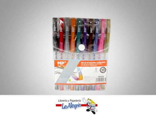 [8435250915835] BOLIGRAFO GEL METALIZADO 0,7MM 10 UND MARCA MP   