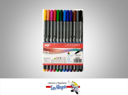 [8435250974955] MARCADOR ULTRA FINO PE185 0.4MM 12 COLORES MARCA MP