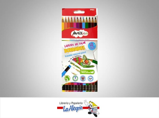 [8435464147855] LAPICES DE COLORES BORRABLE PP823 12 COLORES MARCA MP