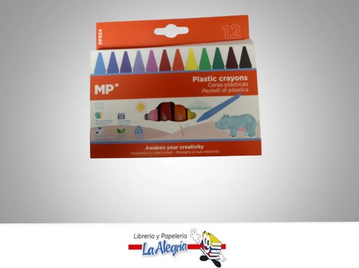 [8435464150282] CREYON CERA PLASTICA 2 PUNTA 12 COLOR MARCA MP   