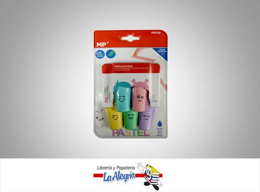 [8435464155041] RESALTADORES PASTEL BASE DE AGUA 1/4MM 5 COLORES MARCA MP
