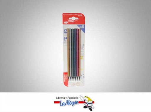 [8435464163169] LAPICES DE COLORES METALIZADOS PE328 6 COLORES MARCA MP