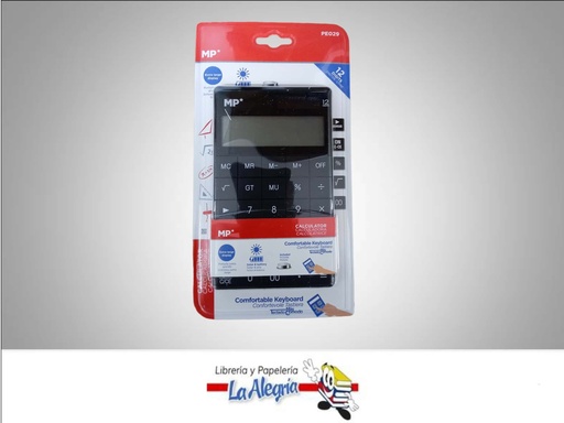 [8435464167372] CALCULADORA ESCRITORIO SOLAR Y PILAS PE029 NEGRO MARCA MP   