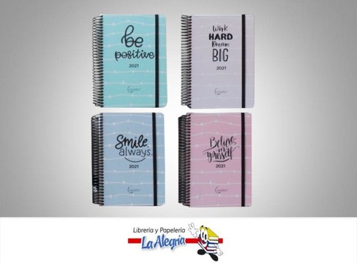 [8435464170396] AGENDA 2021 ESPIRAL 21X15 1H/DIA CLRS VR MARCA CERVANTES   