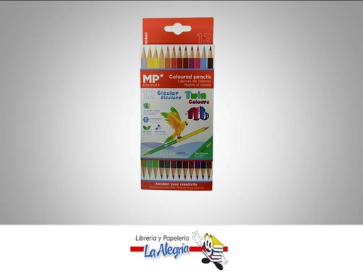 [8435464172734] LAPICES DE COLORES BICOLOR PP806 12 UND 24 COLORES MARCA MP