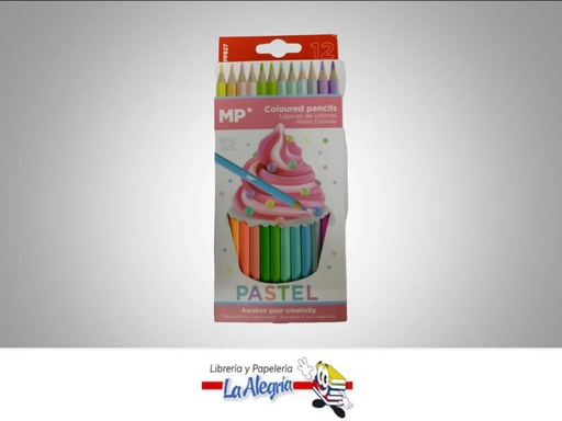 [8435464177746] LAPICES DE COLORES PASTEL PP827 12 COLORES MARCA MP