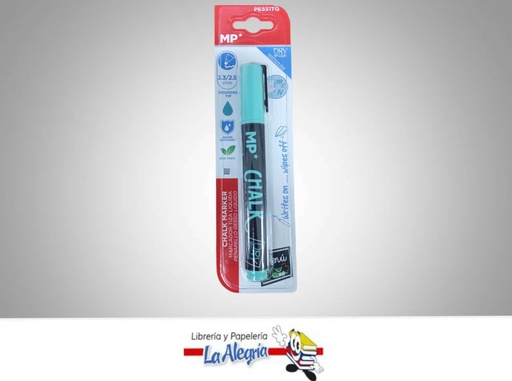[8435464183730] MARCADOR DE TIZA LIQUIDA TURQUESA BORRADO EN SECO MARCA MP