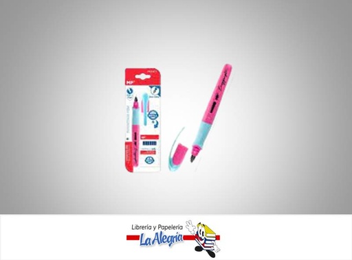 [8435464212089] PLUMA ESTILOGRAFICA PE244-1 0.5MM CON 6 PZAS DE RECAMBIO ROSADO MARCA MP