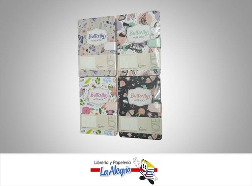 [8435464226376] LIBRETA NOTA EMPAST 19X13,4 CM MARIPOSA MARCA MP   
