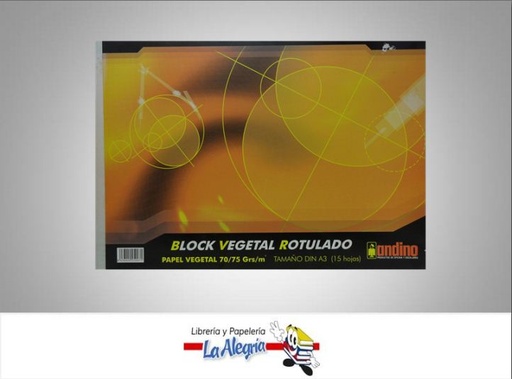 [8436020250071] BLOCK VEGETAL ROTULADO A3 15H 75GR MARCA ANDINO   