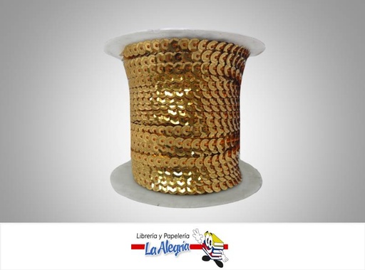 [858585022] LENTEJUELA BRILLANTE 06MM DORADO XMETRO MARCA S/M   