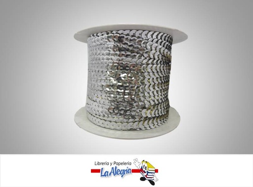 [858585050] LENTEJUELA BRILLANT 06MM PLATEADO XMETRO MARCA S/M   