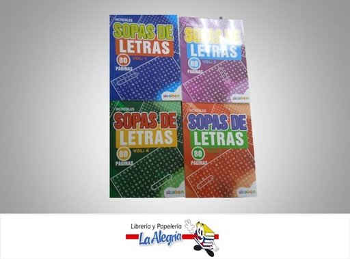 [8944513247793] INCREIBLES SOPAS LETRAS 1 VOL 1-4 80 PAG TEMATICA PASATIEMPOS EDITORIAL SICOBEN