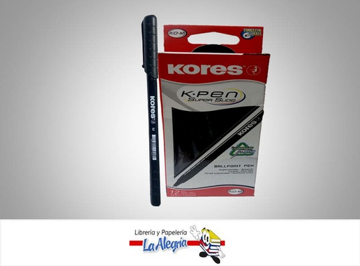 [9023800370211] BOLIGRAFO CON TAPA OPACO K0 MEDIO NEGRO UND MARCA KORES