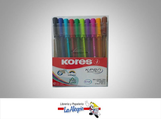 [9023800371508] BOLIGRAFO K1-M COLOR SURTIDO 10UND MARCA KORES