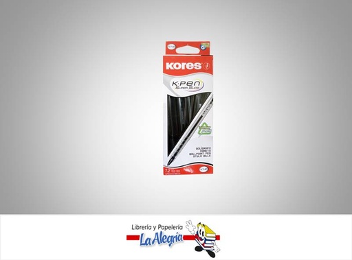 [9023800397218] BOLIGRAFO CON TAPA TRANSPARENTE K1 MEDIO NEGRO UND MARCA KORES