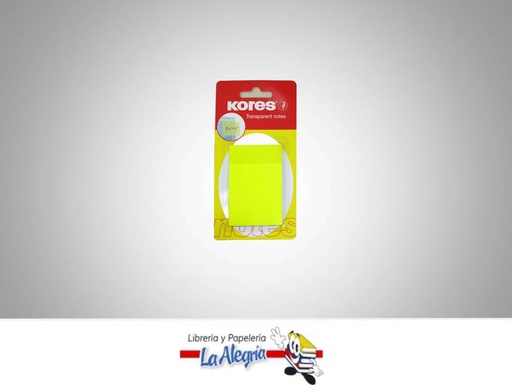 [9023800481863] NOTA AUTOADHESIVA TRANSPARENTE AMARILLA 5.0X7.5 CM MARCA KORES