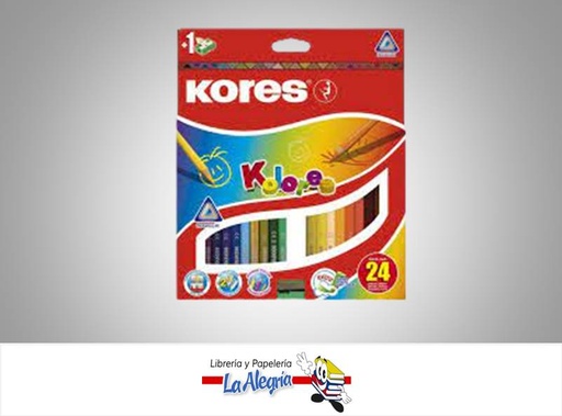 [9023800932242] LAPICES DE COLORES TRIANGULAR DUO 24 UND 48 COLORES MARCA KORES