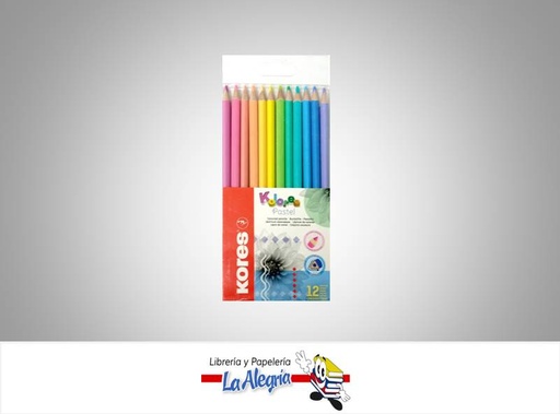[9023800933119] LAPICES DE COLORES TRIANGULAR PASTEL 93311 12 COLORES MARCA KORES