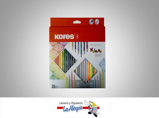 [9023800933201] LAPICES DE COLORES TRIANGULARES STYLE 26 COLORES MARCA KORES