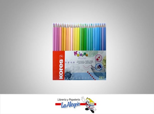 [9023800933218] LAPICES DE COLORES TRIANGULAR PASTEL 24 UND MARCA KORES