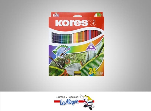 [9023800938244] LAPICES DE COLORES ACUALERABLES 24 COLORES MARCA KORES