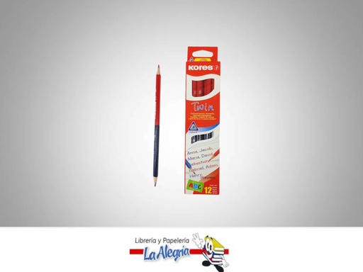 [9023800948717] LAPIZ BICOLOR TRIANGULAR ROJO/AZUL UND MARCA KORES   