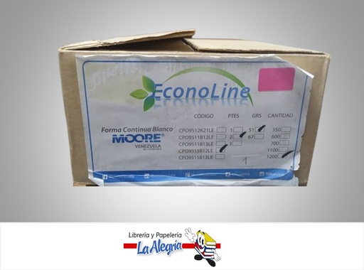 [912517] FORMA CONTINUA 9 1/2 X11 2 PARTES 1200F CAJA MARCA MOORE