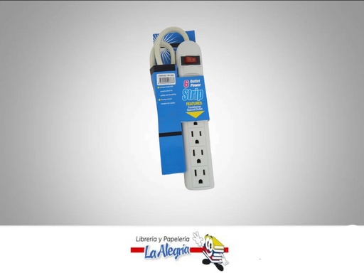 [9780201223668] REGLETA 1800W 6 TOMAS 110V/220V TR-1001 MARCA STRIP   
