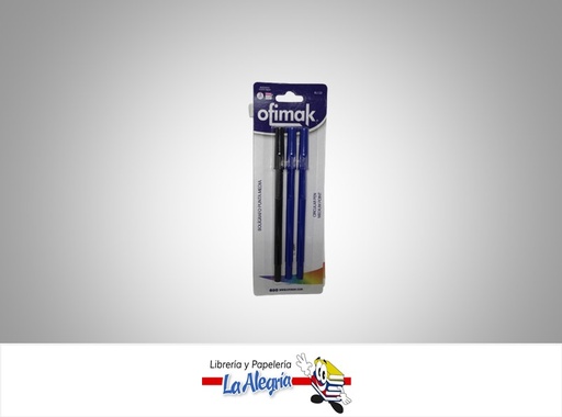 [9780205391226] BOLIGRAFO PUNTA CIRCULAR BLISTER DE 3 CO MARCA OFIMAK   