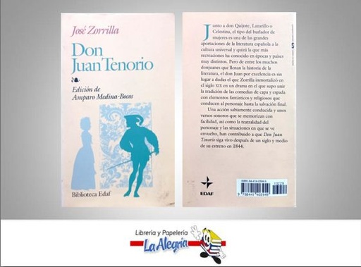 [9788441403949] DON JUAN TENORIO TEMATICA NOVELA AUTOR JOSE ZORRILA MARCA EDITORIAL EDAF