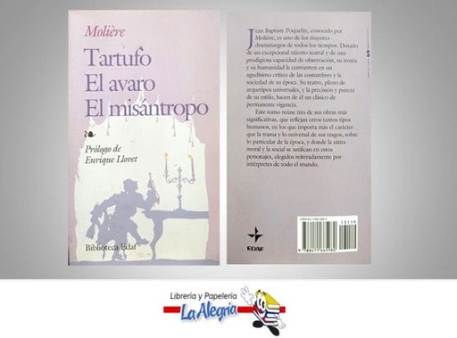 [9788471665980] TARTUFO EL AVARO EL MISANTROPO  TEMATICA NOVELA CLASICA AUTOR MOLIERE EDITORIAL EDAF