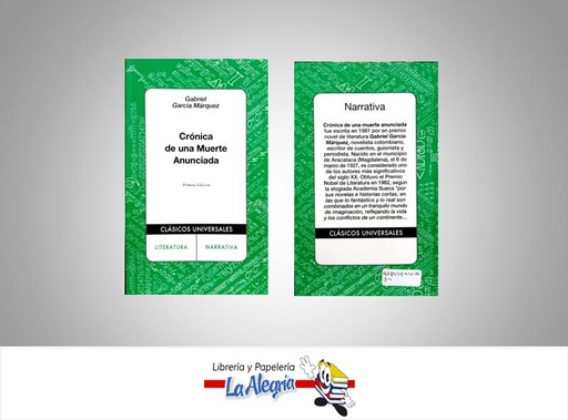 [9789584503534] CRONICA DE UNA MUERTE ANUNCIADA  TEMATICA NOVELAS AUTOR GARCIA MARQUEZ GABRIEL EDITORIAL CLASICOS UNIVERSALES