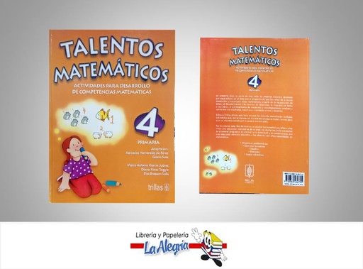 [9789682482755] TALENTOS MATEMATICOS 4  TEMATICA MATEMATICA AUTOR GARCIA MARCOS EDITORIAL TRILLAS