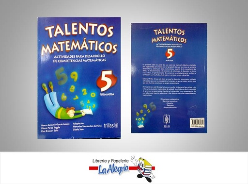 [9789682482762] TALENTOS MATEMATICOS 5  TEMATICA MATEMATICA AUTOR GARCIA MARCO EDITORIAL TRILLAS