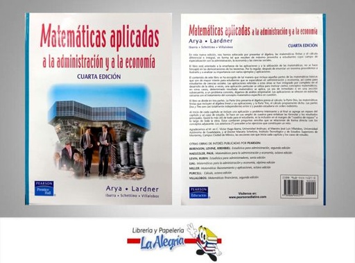 [9789684444379] MATEMATICAS APLICADAS A LA ADMINISTRA  TEMATICA ADMINISITRACION AUTOR ARYA LARDNER EDITORIAL PEARSON