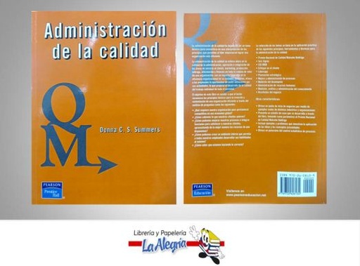 [9789702608134] ADMINISTRACION DE LA CALIDAD  TEMATICA NEGOCIOS Y GERENCIA AUTOR SUMMERS DONNA EDITORIAL PEARSON