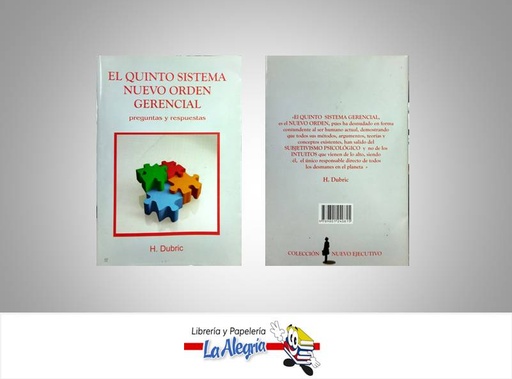 [9789801240815] EL QUINTO SISTEMA NUEVO ORDEN GERENCIAL  TEMATICA NEGOCOS Y GERENCIA AUTOR DUBRIC, H EDITORIAL COLECCION NUEVO EJECUTIVO