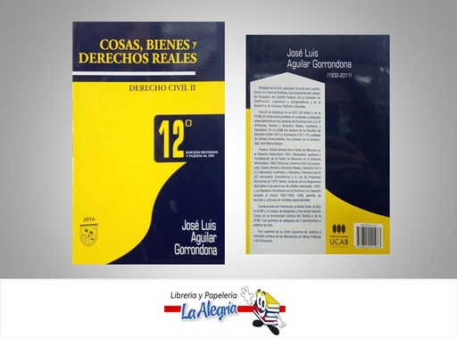 [9789802441983] COSAS BIENES Y DERECHOS REALES II 12A  TEMATICA DERECHO AUTOR AGUILAR, JOSE L EDITORIAL UCAB