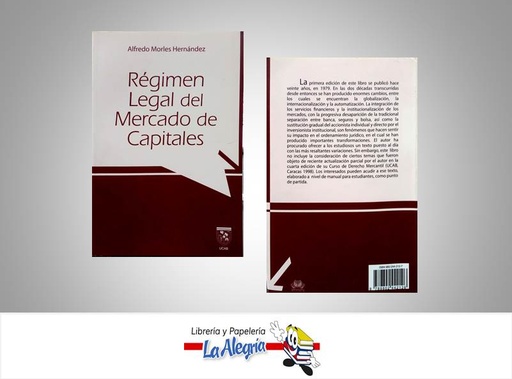 [9789802442126] REGIMEN LEGAL DEL MERCADO DE CAPITALES  TEMATICA DERECHO AUTOR MORLES H., ALFREDO EDITORIAL UCAB