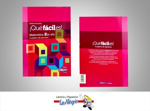 [9789804110412] QUE FACIL ES MATEMATICA 2DO AÑO CUADERNO DE EJERCICIOS  TEMATICA MATEMATICA EDITORIAL SABER