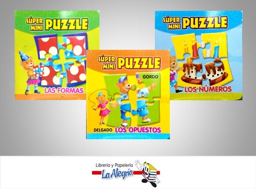 [9789807191791] COLECCION SUPER MINI PUZZLE 4 TITULOS  TEMATICA INFANTIL   EDITORIAL EDICIONES SICOBEN
