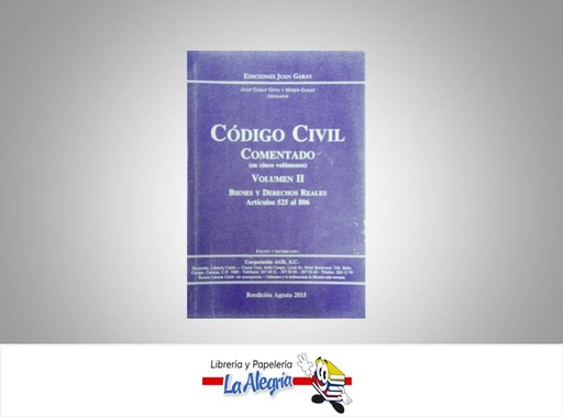 [9789807260015] CODIGO CIVIL VOLUMEN II COMENTADO  TEMATICA LEYES AUTOR GARAY JUAN EDITORIAL CORPORACION AGR SC