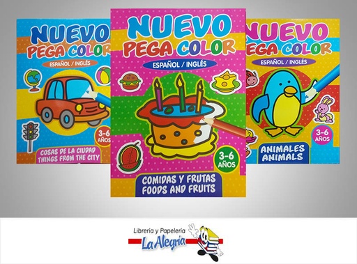 [9789962818090] COLECCION NUEVO PEGA COLOR ESPAÑOL/INGLES 4 TITULOS TEMATICA INFANTIL AUTOR SICOBEN MARCA SICOBEN