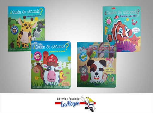 [9789962818847] COLECCION QUIEN SE ESCONDE 4 TITULOS TEMATICA CUENTO INFANTIL EDITORIAL SICOBEN